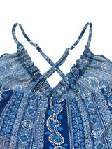 Boho Ethnic Frill Trim Maxi Dress