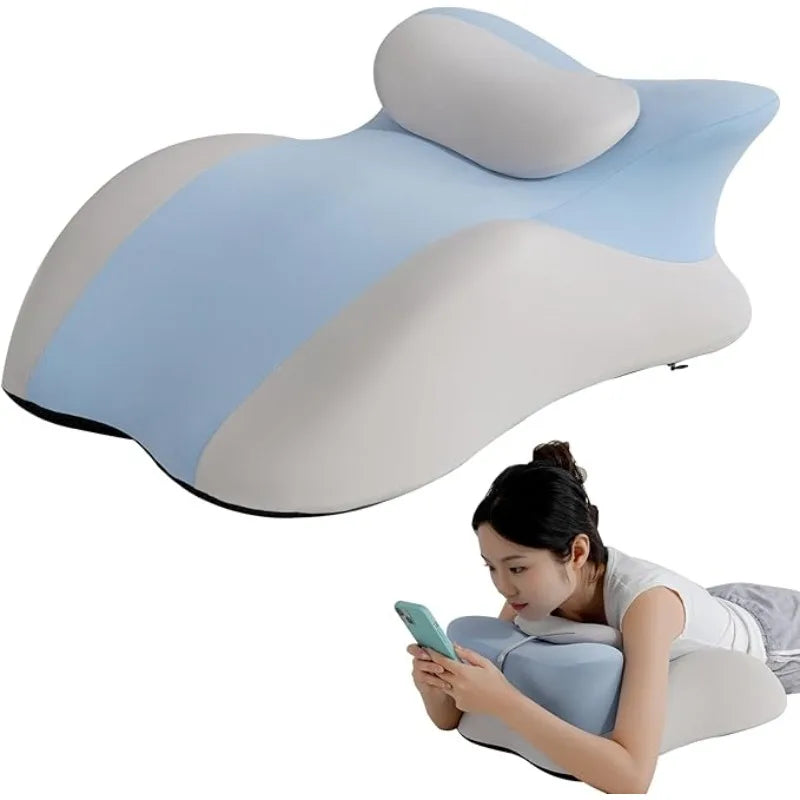 Adjustable Headrest Reading Pillow for Bed Adults - Memory Foam Back Support Wedge for Acid Reflux, Snoring & Legs