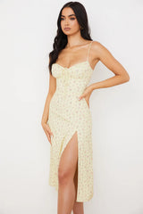 Women's Floral V-Neck Bodycon Maxi Dress