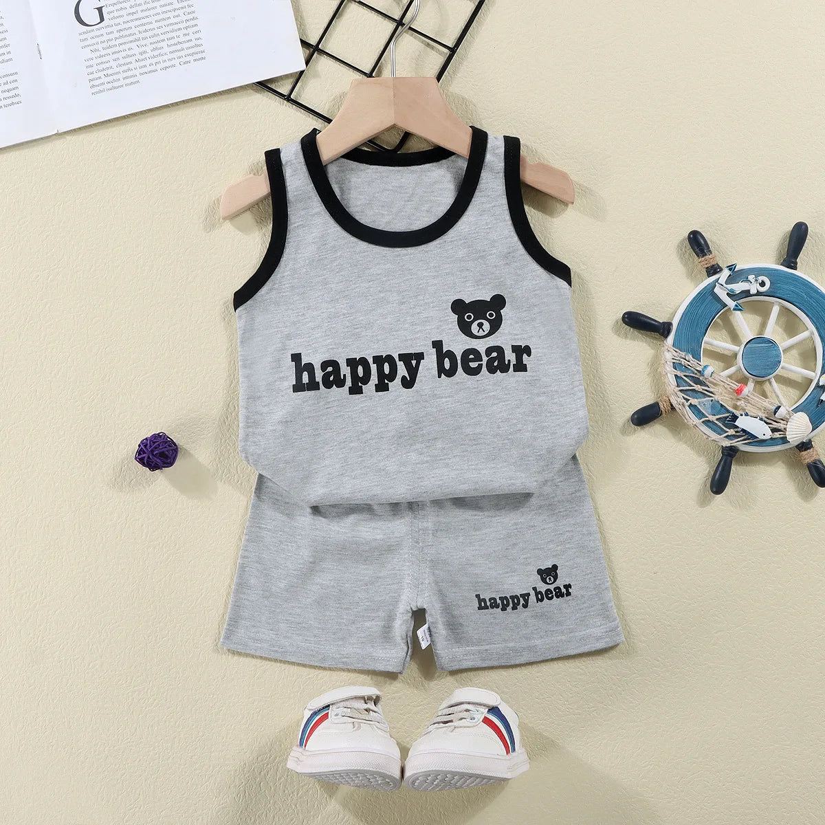 Kids' Summer Cotton 2-Piece Vest Set
