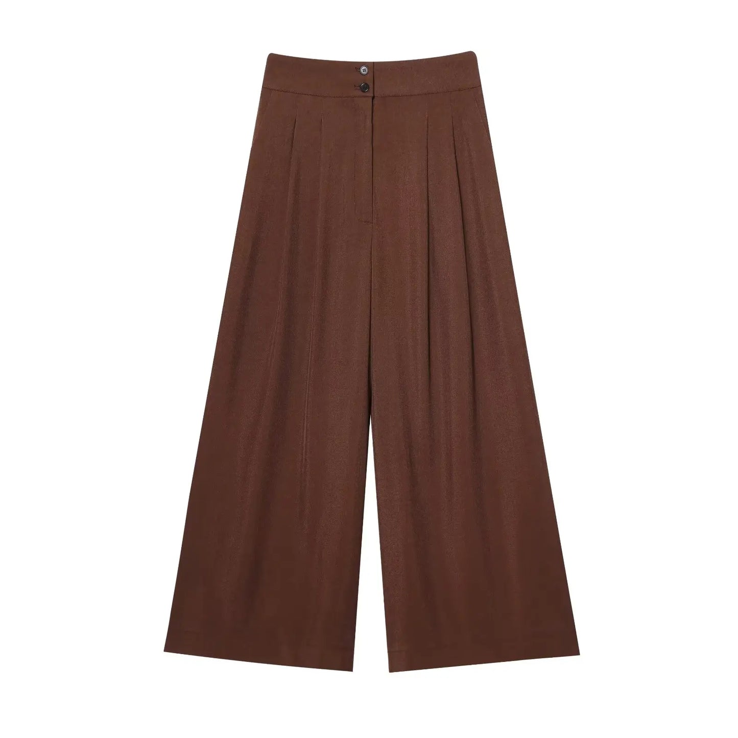 2-Piece Sleeveless V-Neck Trouser Set with Belt – Summer Commuter Wide Leg Suit