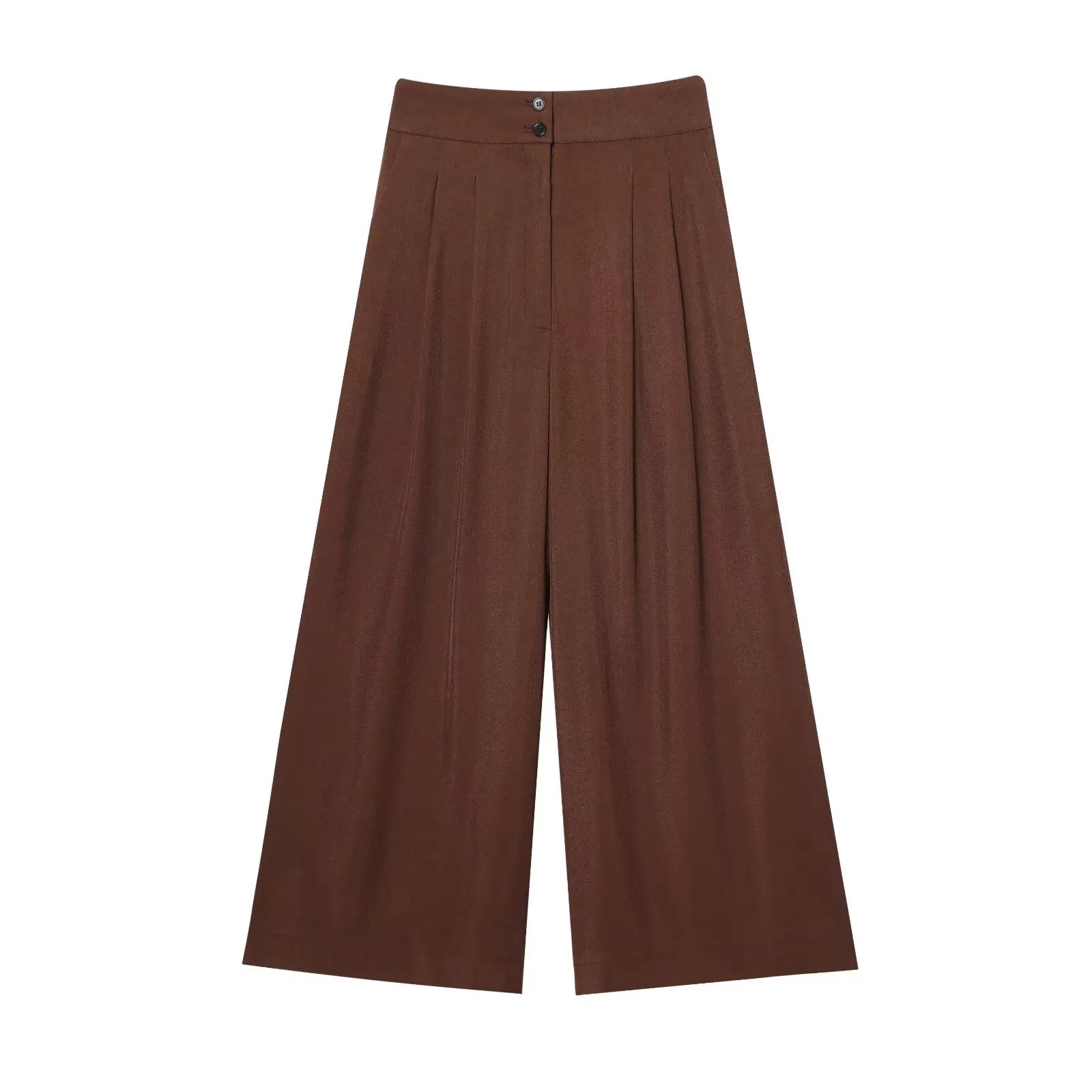 2-Piece Sleeveless V-Neck Trouser Set with Belt – Summer Commuter Wide Leg Suit