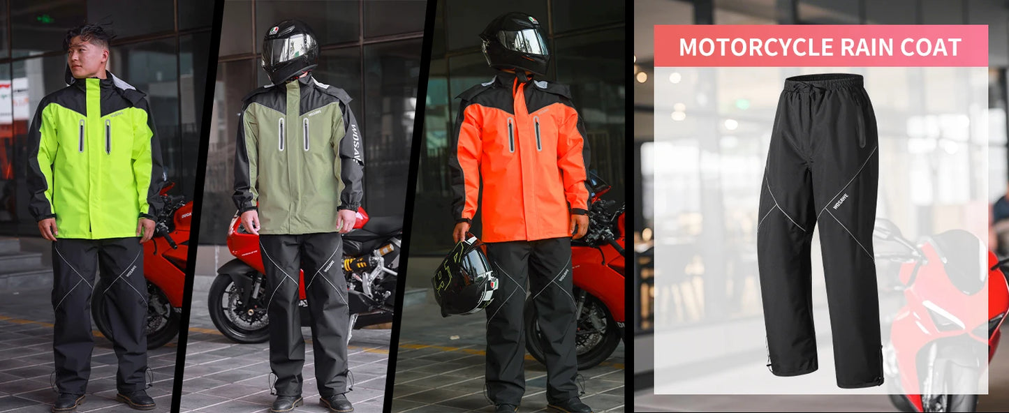WOSAWE Unisex Waterproof Riding Rain Jacket | Reflective