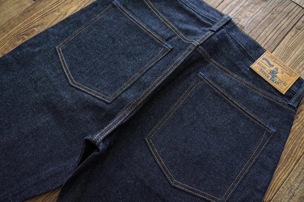 Sauce Zhan SZ6601-10OZ Men Jeans Selvedge Sanforized Denim Jeans Summer Indigo Jeans for Man Regular Fit Straight Leg 10 Oz