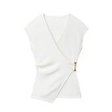 MUJER 2025 Baggy Pants Set 2 Piece Woman Summer Wide Leg Pants Women's Suit Knit Sleeveless Top Woman Outfit Casual Lady Sets