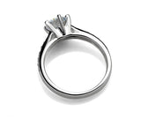 Classic 925 Sterling Silver Six-Claw Solitaire Ring