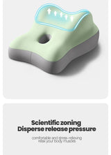 Ergonomic Memory Foam Waist Cushion Green Contoured Tummy Pillow Multi-Functional Support Pillow for Prone Sleep & Reading