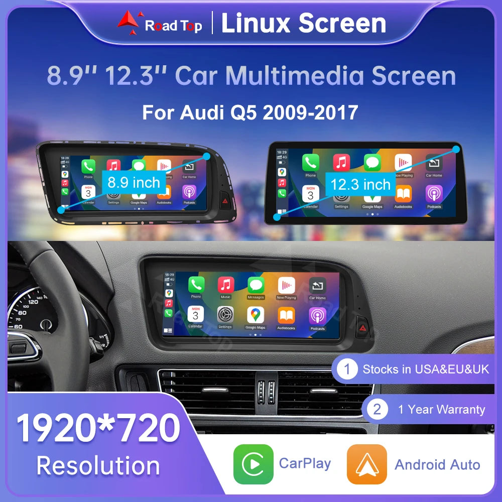 Audi Q5 2009–2017 CarPlay & Android Auto Touchscreen