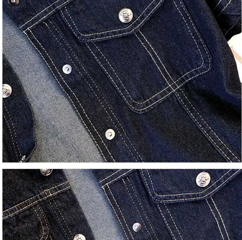 Women's Retro Cropped Short Sleeve Denim Jacket