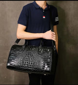 2024 New Cow Genuine Alligator Leather Travel Bags Luxury Men Large Capacity Portable Male Shoulder Bags Brand Travel Duffle Bag