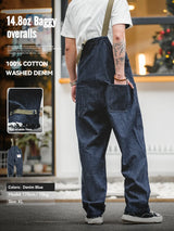 Maden Vintage Unisex Denim Overalls – Navy Baggy Fit