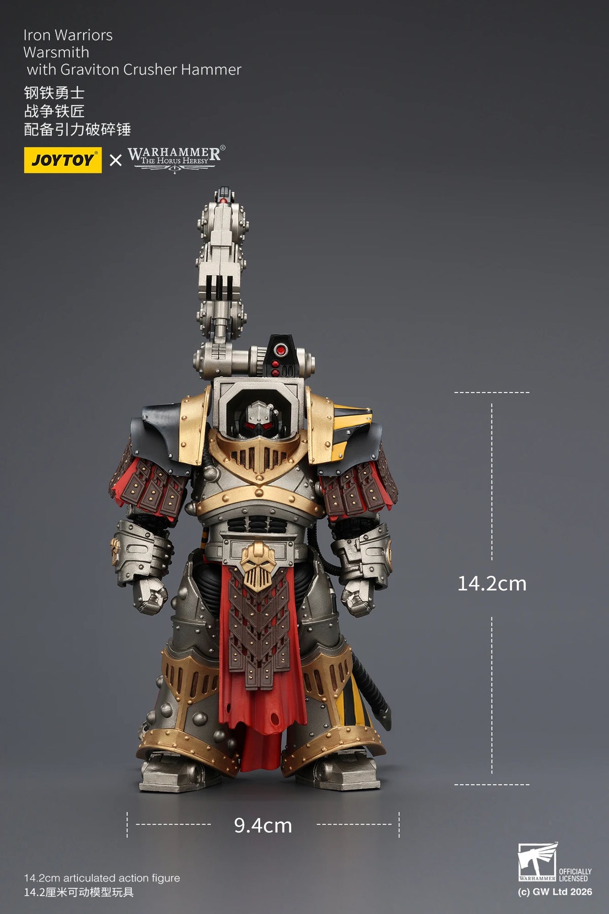 [IN STOCK]JOYTOY Warhammer 40K 1/18 Action Figure Iron Warriors Warsmithwith  Graviton Crusher Hammer figures Toys
