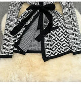 3-Piece Women’s Knitted Set: V-Neck Belted Cardigan & High-Waist Wide-Leg Pants