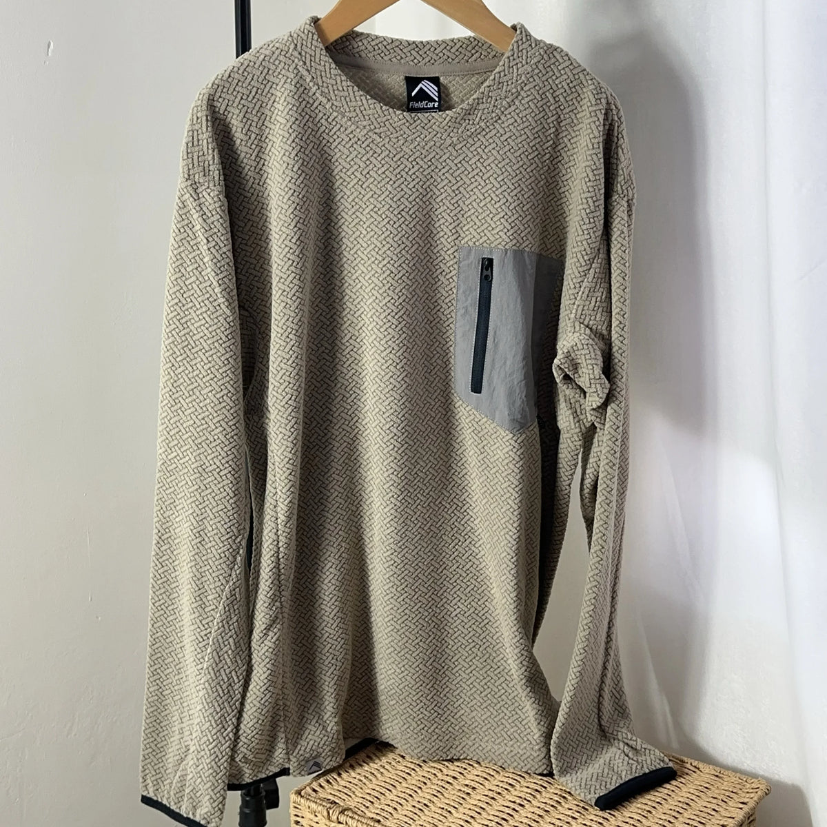 Original Men's Sporty Casual Hoodie Polyester Fiber Youth Trend Autumn Warm round Neck Chest Pocket No Button Men's Sweatshirt