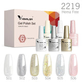 VENALISA 6pcs/kit Autumn Color Collection Fall Nails Brown Earth Gel Nail Polish TPO FREE Soak Off UV LED Semi Permanent Gel Set