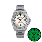Sugess Men Watch GMT Automatic NH34 Movement 100M Waterproof Mechanical Wristwatches Dome Sapphire Crystal Limited Bracelet S463