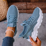 Women’s stylish, breathable, knitted sports shoes for spring and autumn. Casual, lightweight, soft-soled walking shoes