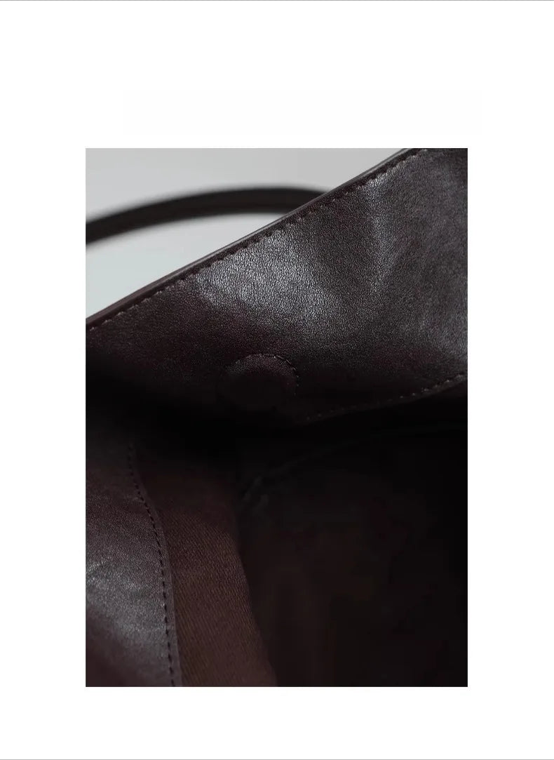 Motingsome Oversized Natural Leather Woman Bags 2025 New Fashion Handbag and Purses Large Capacity Commuter Bag Casual Tote