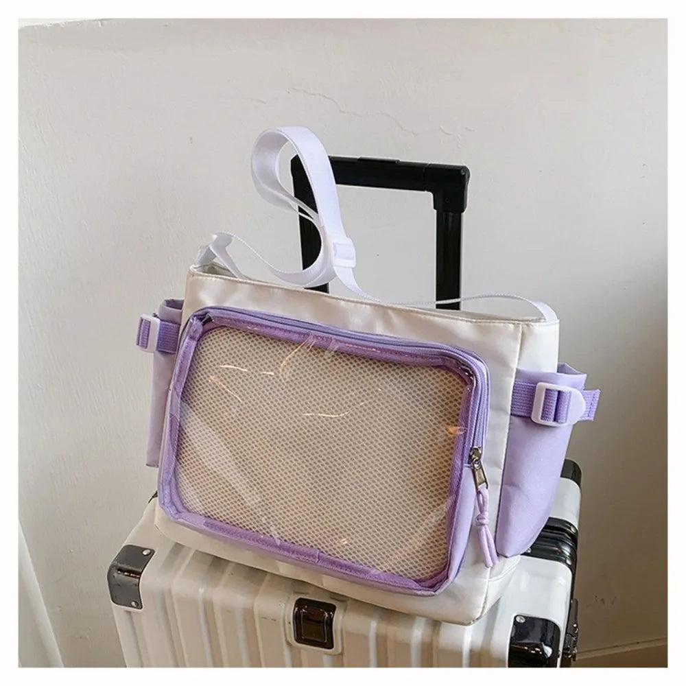 Fashion Transparent Ita Bag Large Capacity College Style Shoulder Bag Canvas Jk Handbag Women Tote Bag College Style