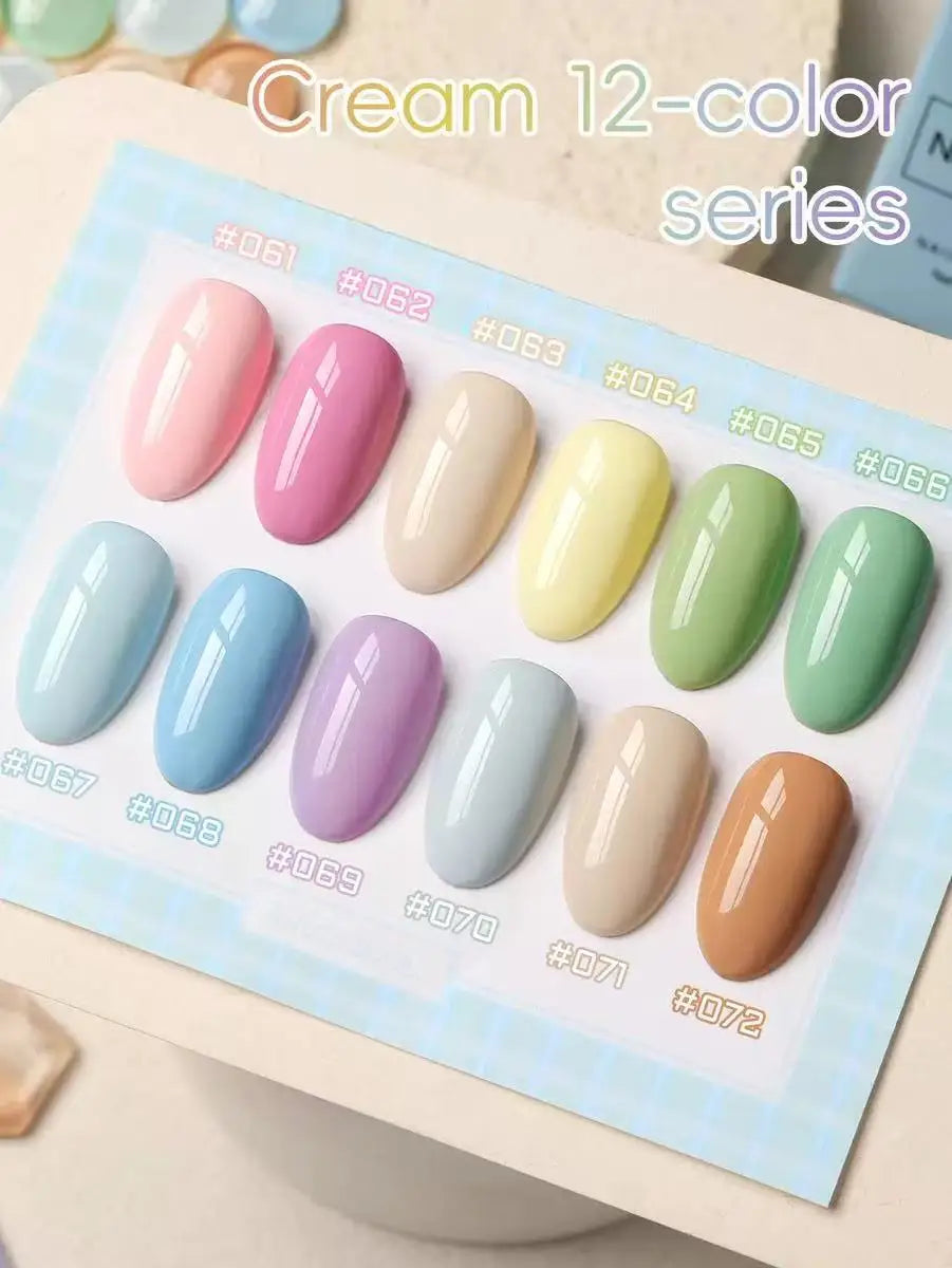 XEIJAYI Macaroon Gel Nail Polish Set 12 Colors High Gloss Shine Long-Lasting UV LED Soak Off Gel Non-Alcohol Formula Nail Art