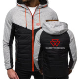 Massey Ferguson 2024 Men Printing New Autumn Warm Patchwork Hip Hop Seven-color Cotton-padded Jacket Hooded Tops