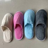 4Pairs/Lot Men Women Kids Disposable Hotel Guest Slippers Cotton Slides Home Travel SPA Slipper Hospitality Cheap Footwear