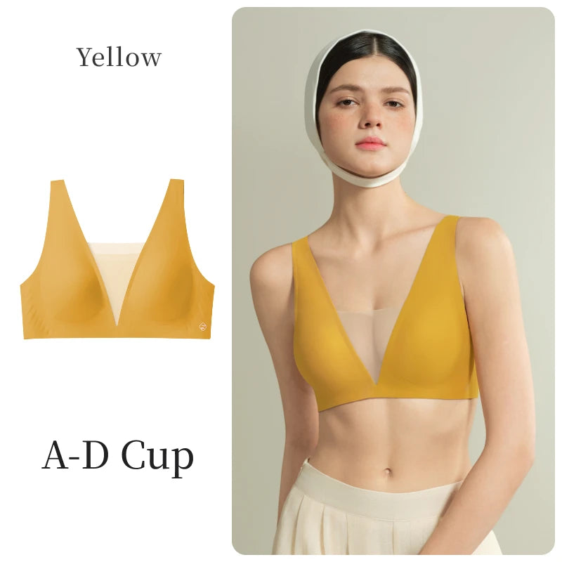Sujiin Seamless Plunge Push-Up Bra for Women | XM048
