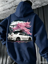 Men's JDM Car & Cherry Blossom Fleece Hoodie