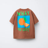 Solid Color Printed T-shirt For Kids Clothing Summer Short-sleeved Tops Fashion Simple Comfort Baby Girl And Boy Tshirts 1-7 Age