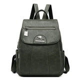 Women's Leather Backpack with Organizer Pockets