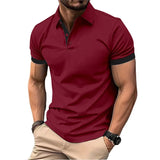 Summer Short Sleeve Polo Shirt Mens Large Stritching T Shirts Lapel Business Breathable Tee Shirt Lightweight Sweatwear