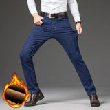 Men's Fleece-Lined Stretch Straight-Leg Jeans