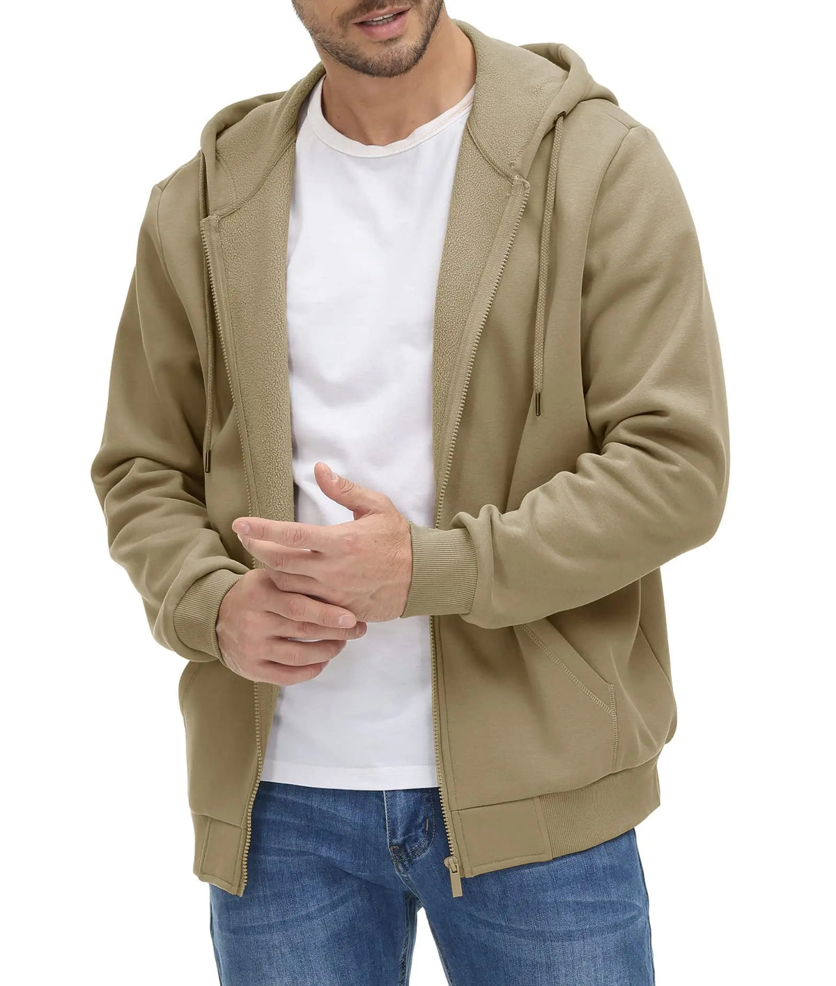 TACVASEN Men's Fleece-Lined Zip-Up Hoodie