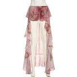 Y2K Floral Lace Long Skirt – Boho Beach & Party Style