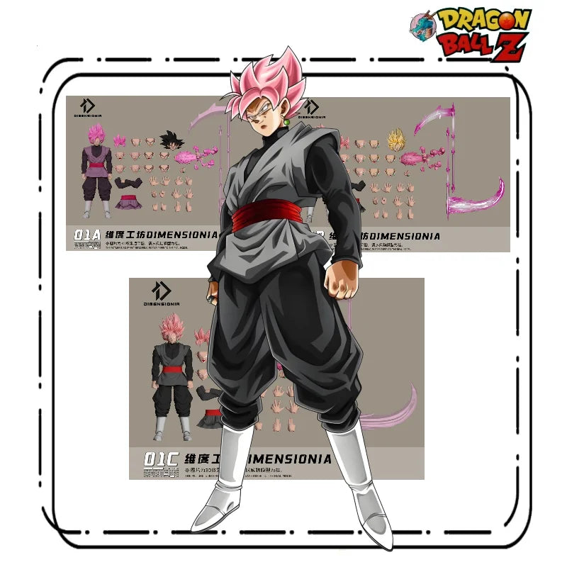 In stock  Dimensionia Workshop DIMENSIONIA Dragon Ball 01A-01C Black Goku Rebel God Action Figure