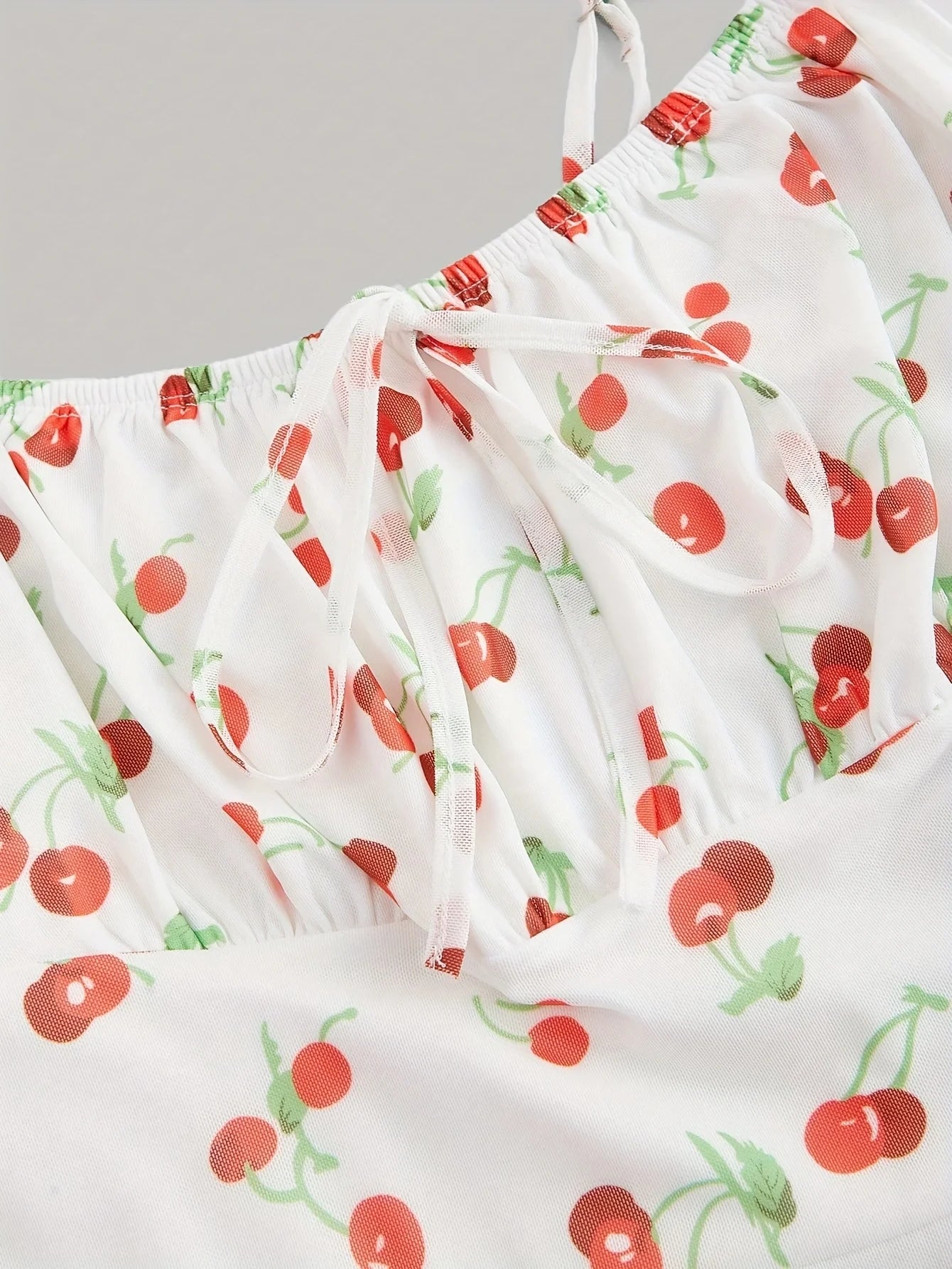 Cherry Print Vintage A-Line Sundress | Y2K Summer Party Style