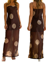 Floral Print Mesh Maxi Dress