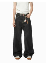 IEFB Men's Straight Denim Pants New Cleanfit Solid Color Korean Version Wide Leg Versatile Casual Jeans Trend New Autumn  9C1519