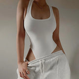 Women's Sleeveless Off-Shoulder Halter Knit Bodysuit