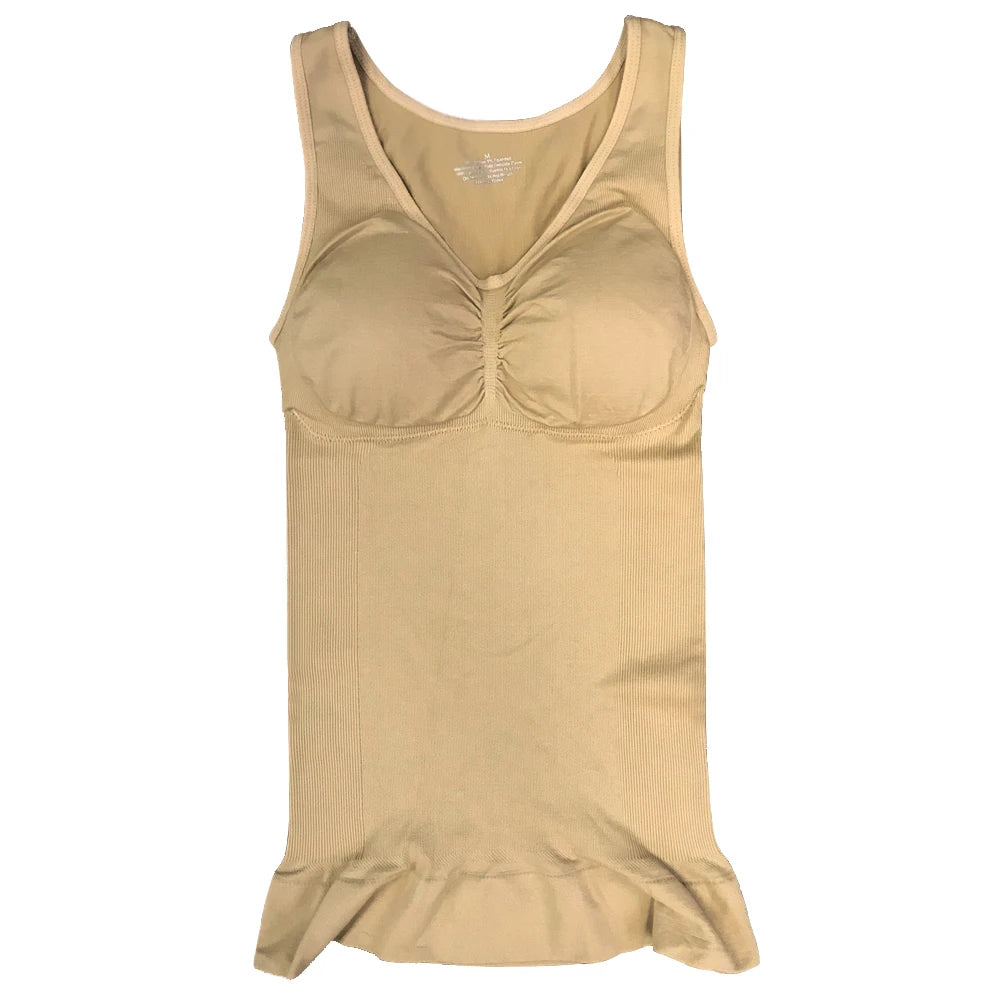 Women’s 2-in-1 Tummy Control Shapewear Tank Top with Padded Bra