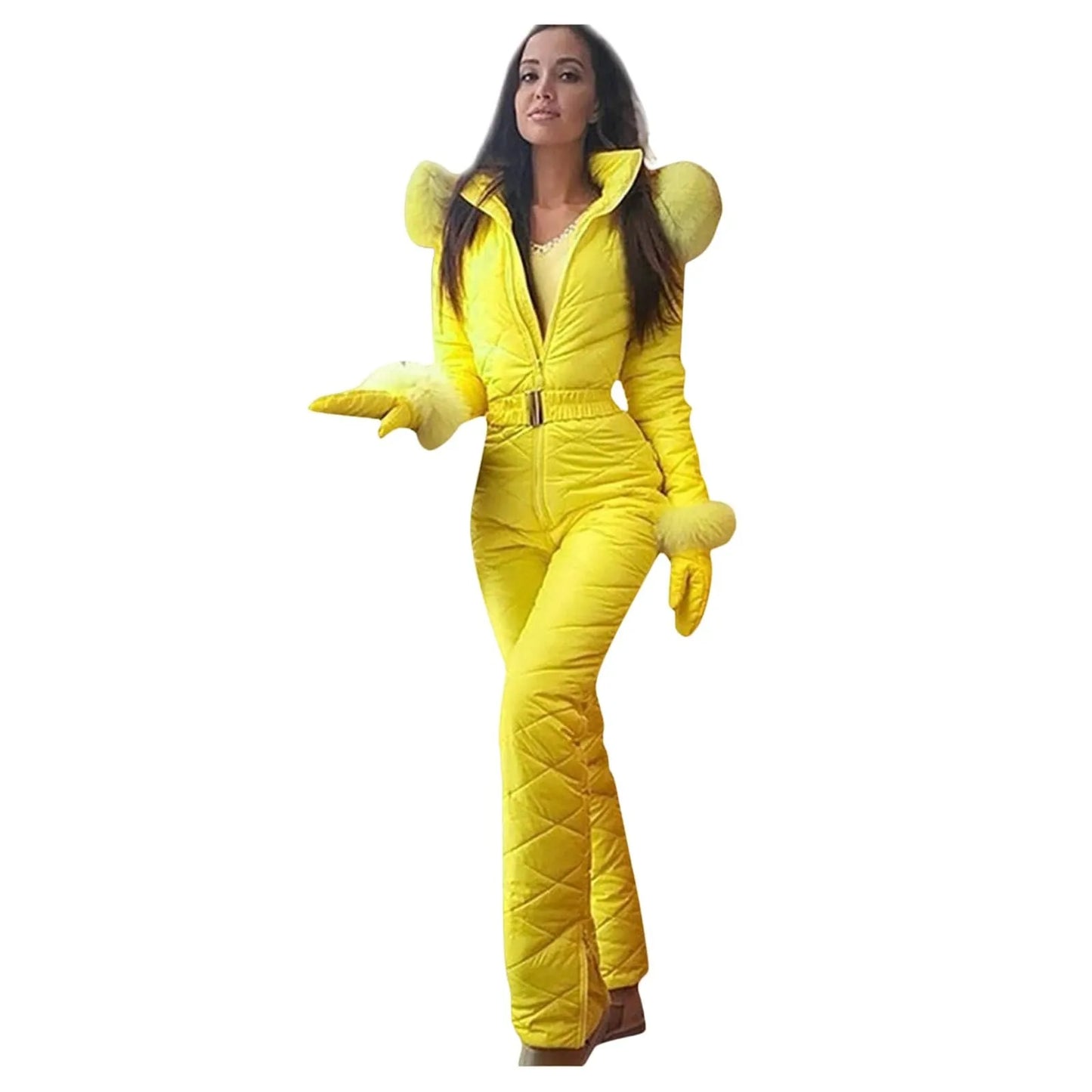 Waterproof One-Piece Ski Suit – Insulated Winter Hooded Jumpsuit