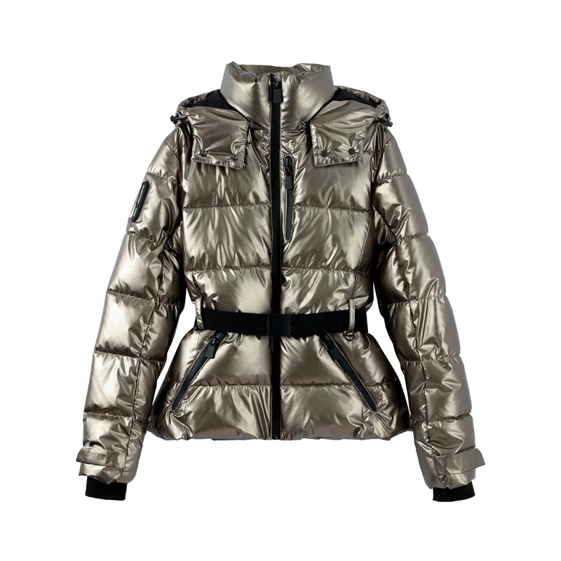 Women's Winter Fur-Trim Hooded Jumpsuit