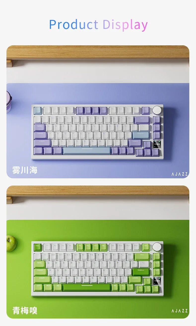 AJAZZ AK820 Wireless Gaming Keyboard, GASKET Structure, RGB Backlight, 5-Layer Sound Dampening Foam, PBT Keycaps