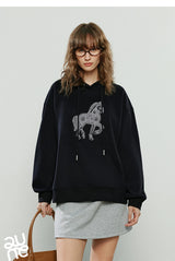 Women's Embroidered Relaxed-Fit Hoodie