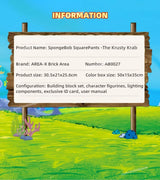 Spongebob Building Block Cartoon Krusty Krab Creative Restaurant Scene Model Patrick Star Assembly Toy Children's Birthday Gift