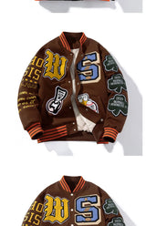Retro Embroidery Varsity Jacket