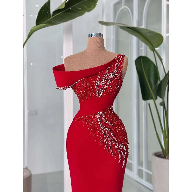Elegant One-Shoulder Satin Mermaid Gown | Formal Evening Dress