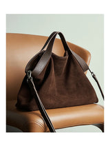 Women's Large Capacity Tote Bag 2025 New Vintage Suede Leather Spacious Crossbody Bag Commuting Versatile Trendy Premium Handbag