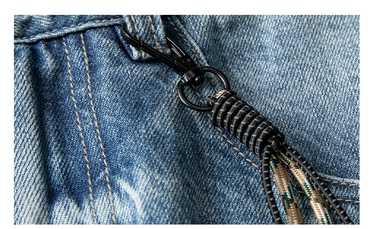 Men's Loose Fit Denim Cargo Jeans