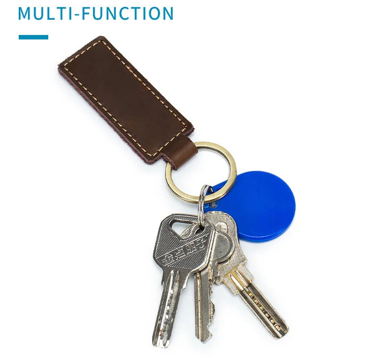 Free Customized Fashion Women Genuine Leather Keychain Vintage Creative Pendant Handmade Small Gift DIY Present Car Key Chain